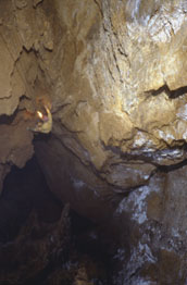 Simon Mann descending the 55 m pitch Null and Void(Photo: Dave Binks)